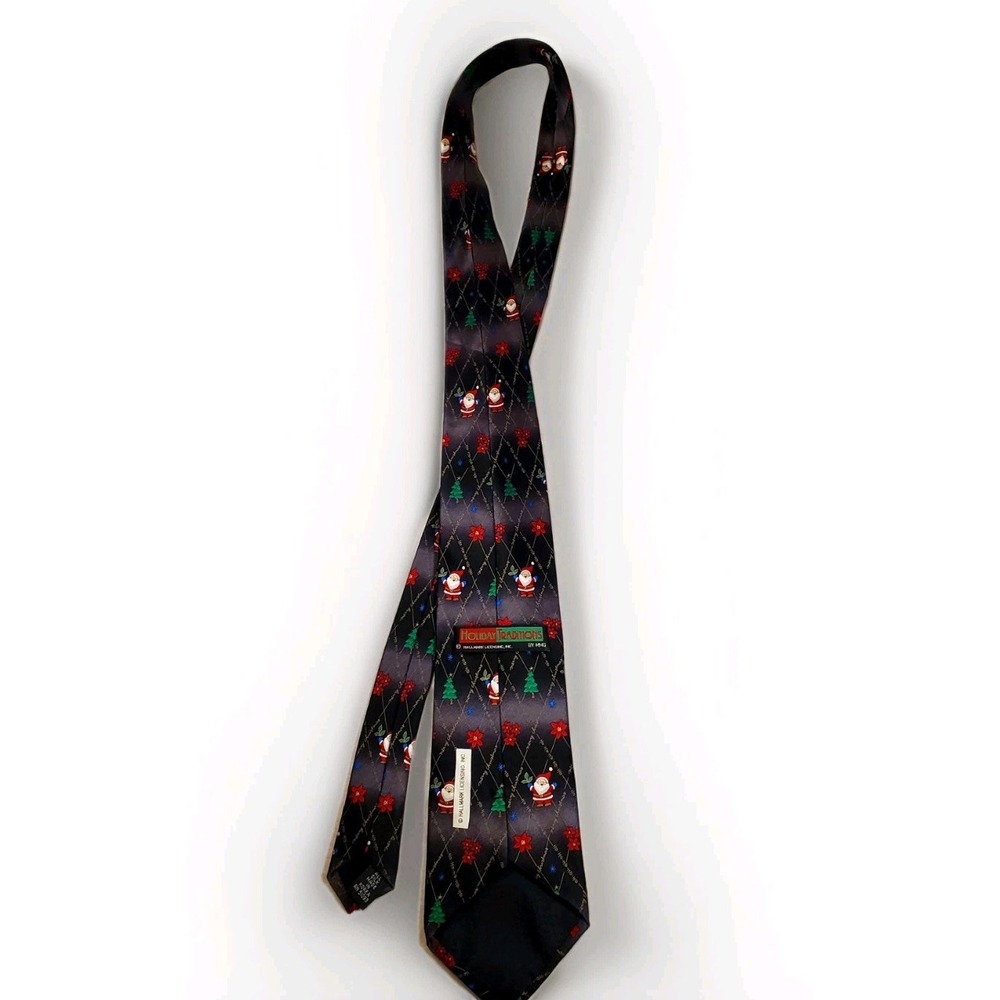 Silk Christmas Tie Hallmark Licensed Santa Merry Christmas Ho Ho‎ Ho 58 Inches - Picture 6 of 8